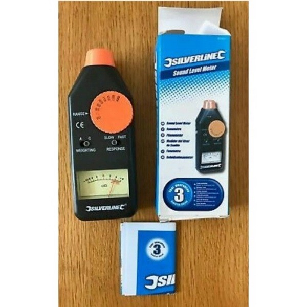 Silverline 633937 Analogue Sound Level Meter (50–126 dB)