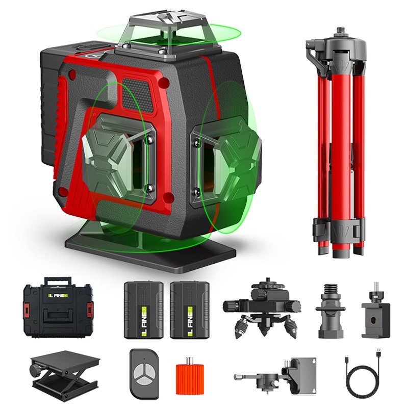 Lfine 4D 16-Line Green Laser Level Kit with Tripod and Accessories